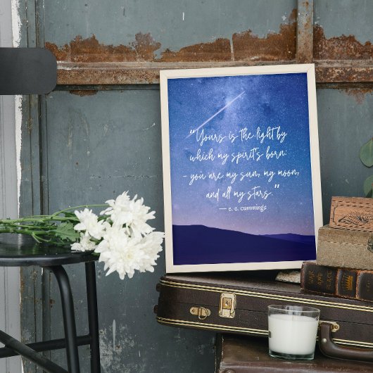 Romantic Stars Cummings Quote Poster