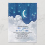 Romantic Stars en Moon Wedding-uitnodiging Kaart<br><div class="desc">Unieke en droomige trouwuitnodiging met blauwe maan en sterren. Nachtelijke hemel inspireerde de uitnodiging voor een openluchtbruiloft in de avond. Voor thema's "bedoeld om samen te zijn" "het was geschreven in de sterren" "hou van je op de maan en terug"...  — Alle ontwerpelementen van Jinaiji</div>