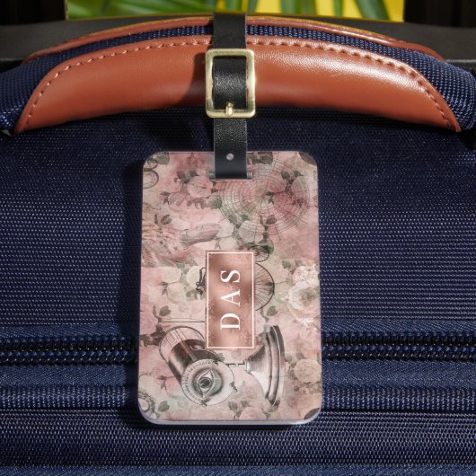 Romantic Steampunk | Ephemera-monogram Bagagelabel (Voorkant Insitu 2)