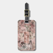 Romantic Steampunk | Ephemera-monogram Bagagelabel (Voorkant verticaal)