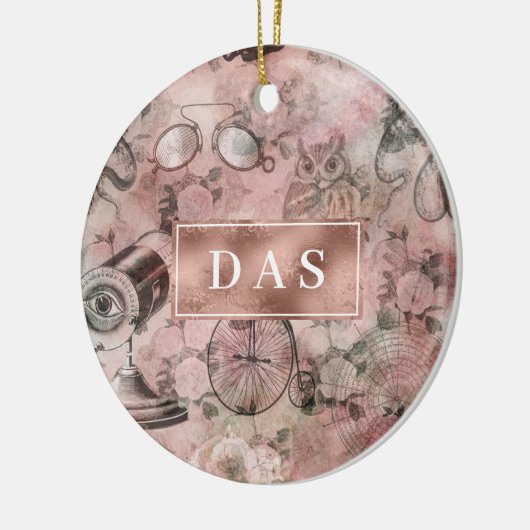 Romantic Steampunk | Ephemera-monogram Keramisch Ornament (Links)