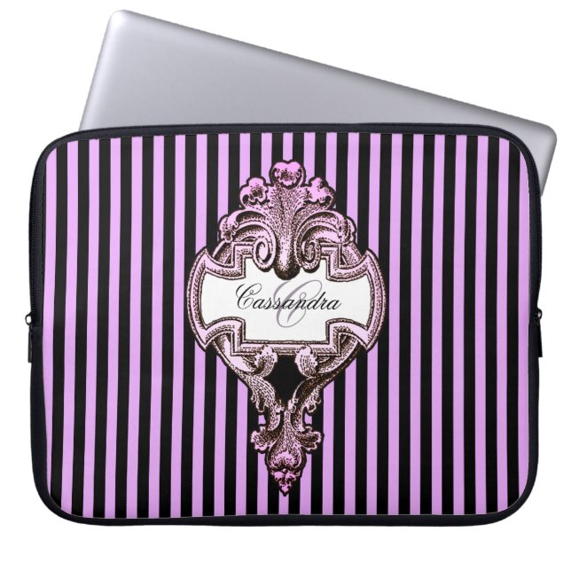Romantic Steampunk Gothic Gepersonaliseerd Laptop Sleeve (Voorkant)