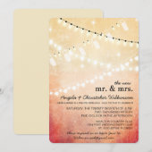 Romantic string lichten na huwelijksuitnodiging kaart (Voorkant / Achterkant)