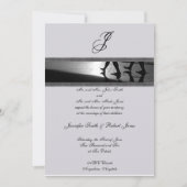Romantic Stroll Monogram Gray Wedding Uitnodiging (Voorkant)