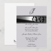 Romantic Stroll Monogram Gray Wedding Uitnodiging (Voorkant / Achterkant)