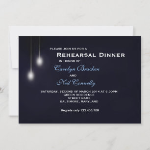 Romantic Strret Light Blue Rehearsal Dinner Card Kaart