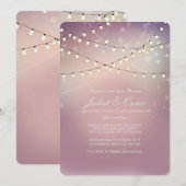 Romantic Strung Lights Wedding Invitation Kaart (Voorkant / Achterkant)