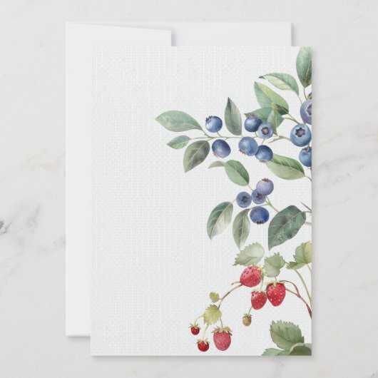 Romantic summer berries Wedding Table Seating Card Kaart (Achterkant)