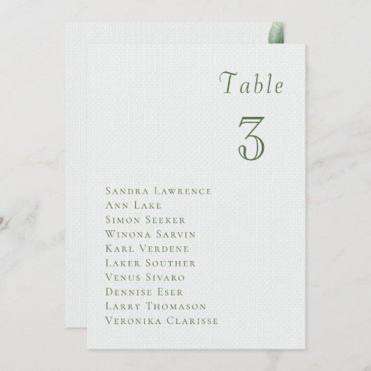 Romantic summer berries Wedding Table Seating Card Kaart (Voorkant / Achterkant)