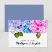 Romantic Summer Flowers Waterverf Illustratie Bedankkaart (Voorkant / Achterkant)