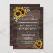Romantic Sunflower Hood Rehearsal Dinner Kaart (Voorkant / Achterkant)
