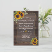 Romantic Sunflower Hood Rehearsal Dinner Kaart (Staand voorkant)