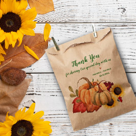 Romantic Sunflower Pumpkin Fall Wedding Party Bedankzakje