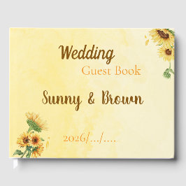 Romantic Sunflower Rustic Yellow Wedding Gastenboek