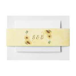 Romantic Sunflower Rustic Yellow Wedding Uitnodigingen Wikkel