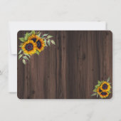 Romantic Sunflower Wood Weddenschap redt datum Save The Date (Achterkant)