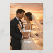 Romantic Sunset Beach Couple Wedding Menu (Achterkant)