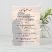 Romantic Sunset Beach Couple Wedding Menu (Staand voorkant)