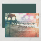 Romantic Sunset Beach Lantern Wedding Kaart (Voorkant / Achterkant)