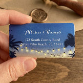 Romantic Sunset Beach Palm Tree String Lights Etiket