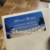 Romantic Sunset Beach Palm Tree String Lights Etiket