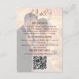Romantic Sunset Beach Vows Wedding Photo Informatiekaartje