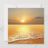 Romantic Sunset Beach Wedding Invitation Kaart (Achterkant)