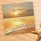 Romantic Sunset Beach Wedding Invitation Kaart