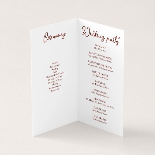 Romantic Sunset Beach Wedding Vows Program Kaart (Binnen)