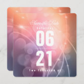 Romantic Sunset Color Modern Bokeh Wedding (Voorkant / Achterkant)