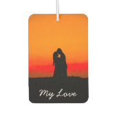 Romantic Sunset Couple Kust My Love Typografie Luchtverfrisser (Voorkant)