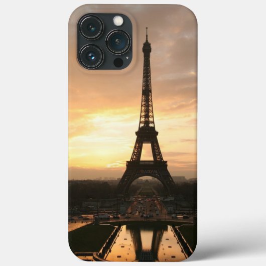 Romantic Sunset Eiffel Tower Paris Frankrijk Case-Mate iPhone Case (Achterkant)
