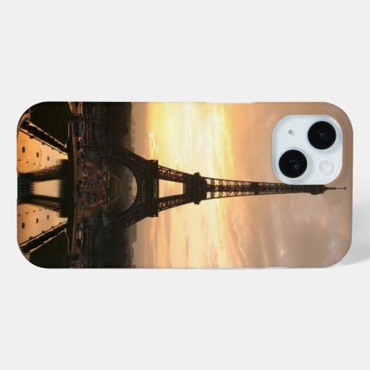 Romantic Sunset Eiffel Tower Paris Frankrijk Case-Mate iPhone Case (Achterkant (horizontaal))