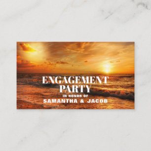 Romantic Sunset, Engagement Party Ticket Invite Informatiekaartje