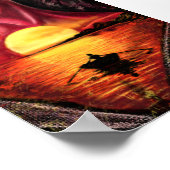 Romantic Sunset Girl Poster Print - Kunst schilder (Hoek)