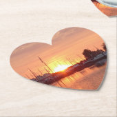 Romantic Sunset Heart Onderzetter (Gekanteld)