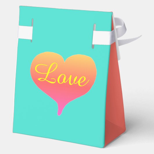 Romantic Sunset Hearts Coral Bedankdoosjes (Achterkant)