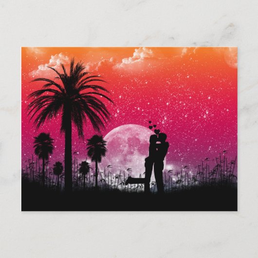 Romantic Sunset in het Palms-Briefkaart Briefkaart (Voorkant)