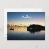 Romantic Sunset Maldives Beach Bungalows Briefkaart (Voorkant / Achterkant)