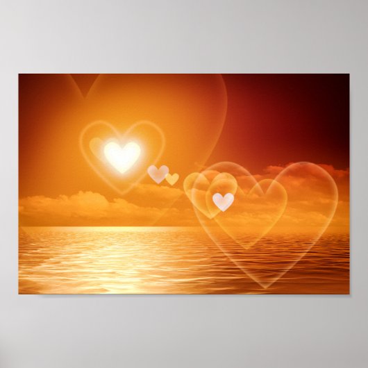 Romantic Sunset of Hearts Poster (Voorkant)
