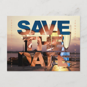 Romantic Sunset Photo Wedding Save the Date Briefkaart