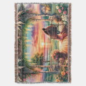 Romantic Sunset Porch View Illustration Deken (Voorkant Verticaal)