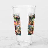 Romantic Sunset Porch View Illustration Glas (Links)