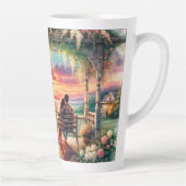 Romantic Sunset Porch View Illustration Latte Mok (Rechts)