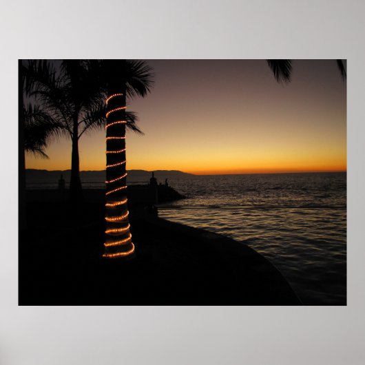 Romantic Sunset Silhouette Poster (Voorkant)