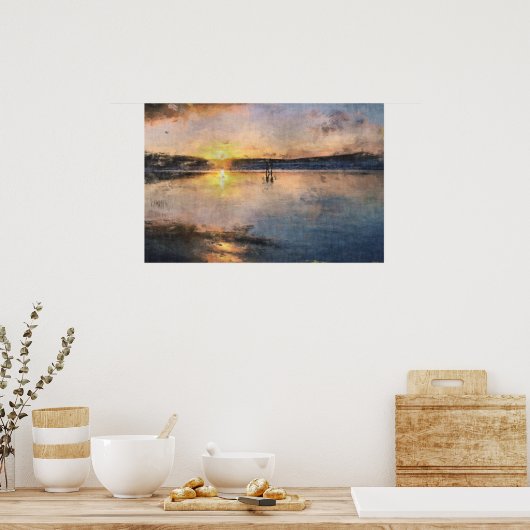 Romantic Sunset Stroll Poster (Keuken)