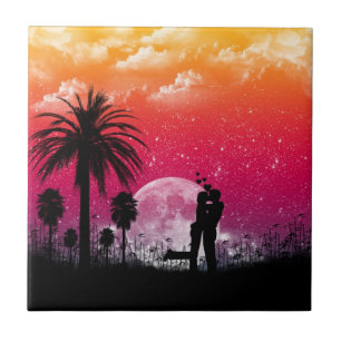 Romantic Sunset Wall Tile Tegeltje