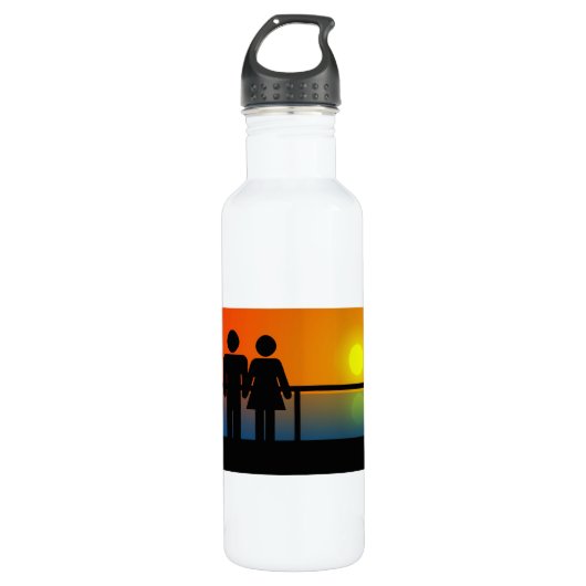 Romantic Sunset Waterfles (Voorkant)