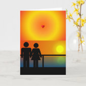 Romantic Sunset Wenskaart Kaart (Gele Bloem)