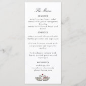Romantic Swan Heart Calligraphy Menu Card Design (Voorkant)